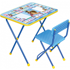 Комплект КП2 "Азбука 2: Маша и медведь" (стол+стул мягк.)  синий