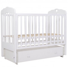 Кроватка детская Топотушки "Мария-6 сердечко"  маятник, белая, слоновая кость