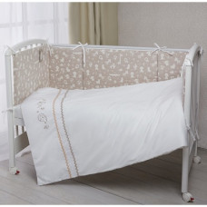 Комплект в кроватку ПЕРИНА "Тойс- Зверюшки" (6 предметов) песочный, голубой