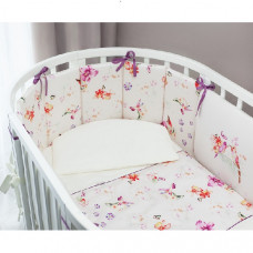 Комплект в круглую/овальную кроватку Перина Акварель Oval 125х75 6 предметов