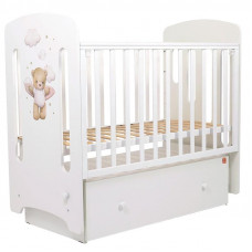 Кроватка детская Топотушки Каролина "Лучик" маятник, белая