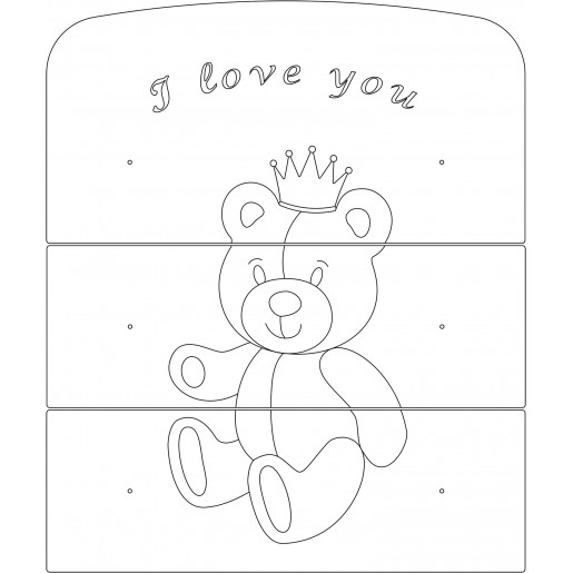 Комод пеленальный 3 ящика  "Каролина" МДФ 800/3 (мишка) (белый,сл.кость,венге+сл.кость)