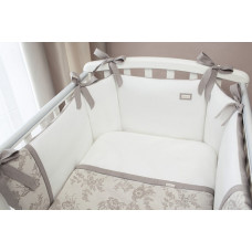 Комплект в кроватку Перина Elfetto 6 предметов (молочно-белый)