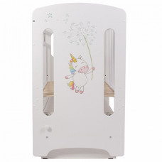 Кровать детская Топотушки "Единороги"  маятник , белый+принт