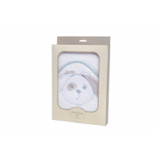 Детское полотенце с уголком Плитекс "Зайка", 95*95,белый