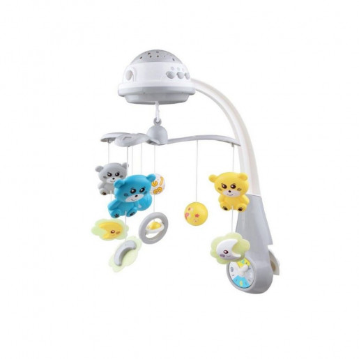 Музыкальная карусель Baby Mix Медвежата FS-35604 GREY (серый) проектор